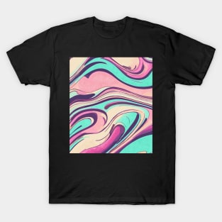 Retro abstract waves pattern T-Shirt